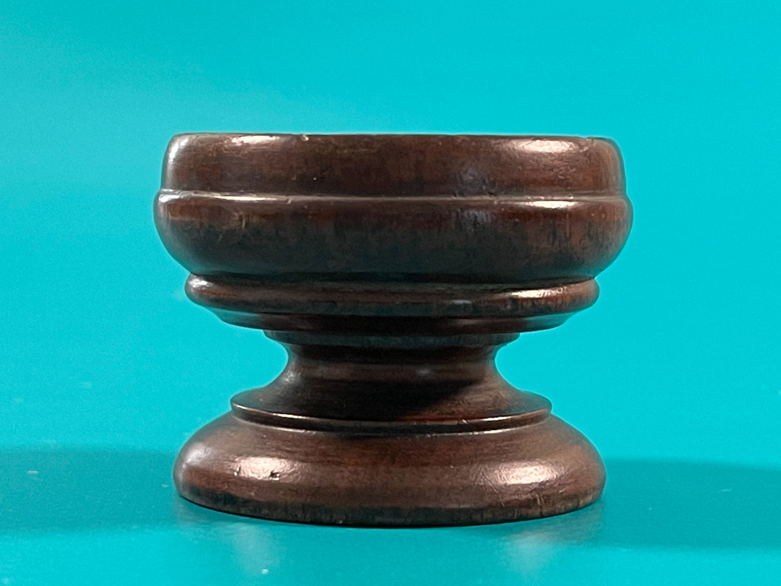 Antique Treen Salt - walnut