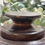 Thumbnail: antique treen lignum vitae lidded pot