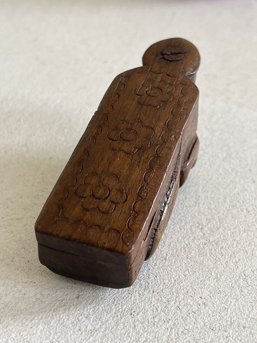 Thumbnail: antique treen carved snuff box for sale opus antiques