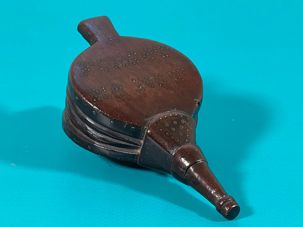 Thumbnail: Antique Mahogany Bellows  Snuff Box - love token