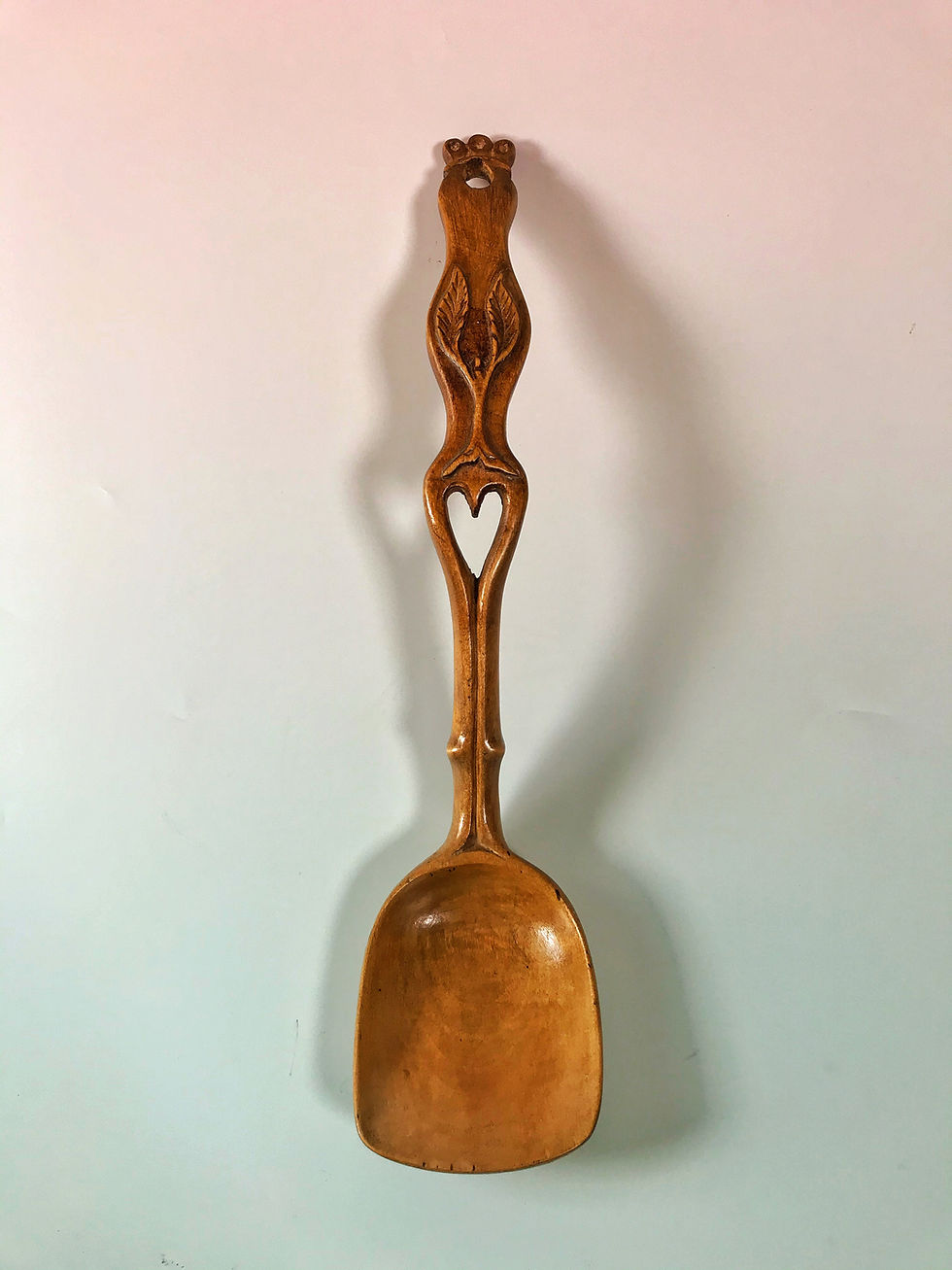 Antique Treen Ladle - Love token/wedding