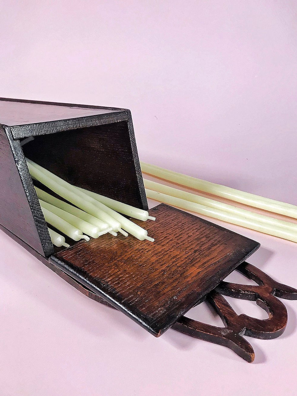 Thumbnail: Antique Oak Candle Box -narrow proportions