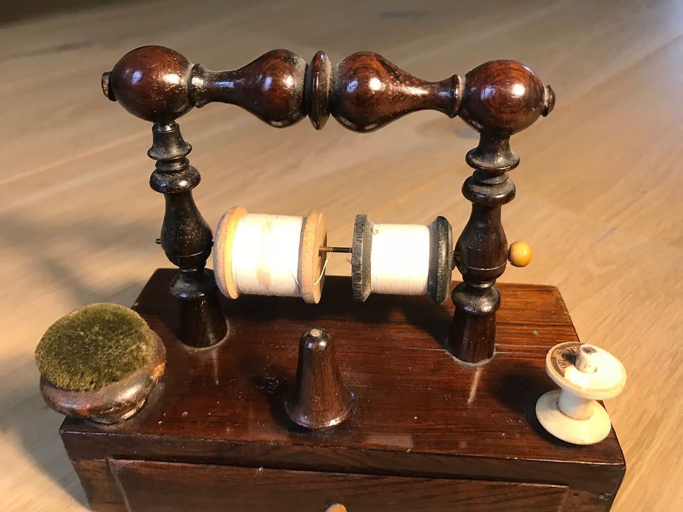 Thumbnail: antique treen rosewood sewing companion for sale opus antiques uk
