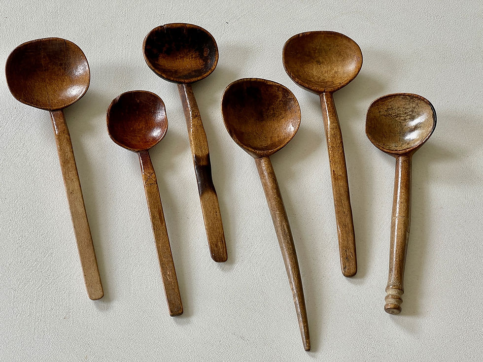 Thumbnail: Antique Treen Welsh Cawl Spoons - individually priced