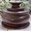 Thumbnail: antique treen lignum vitae lidded pot
