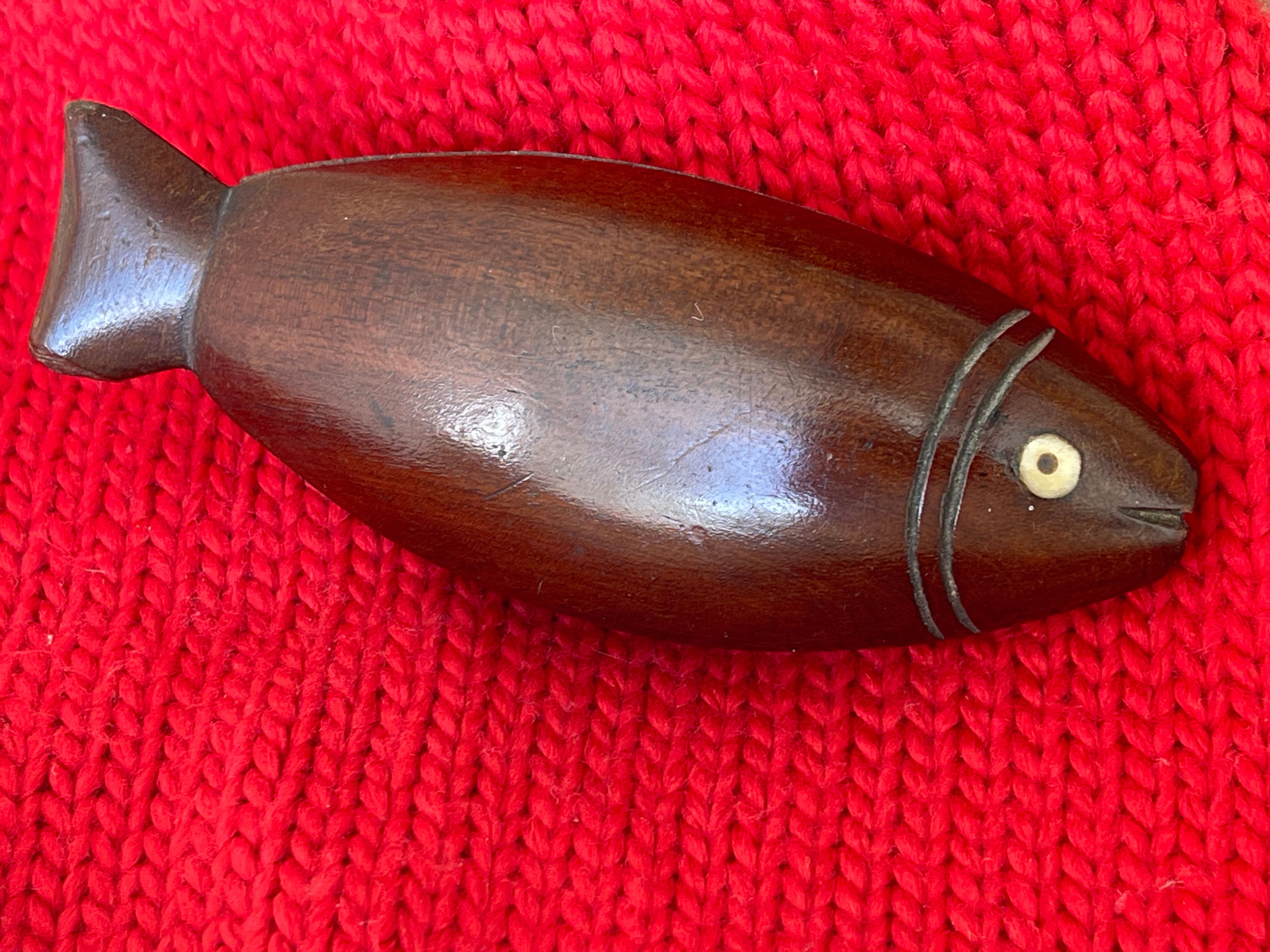 antique treen fish shaped snuff box for sale opus antiques
