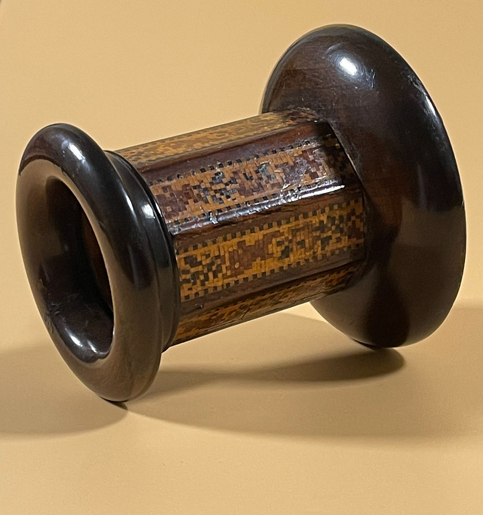 Thumbnail: Antique Tunbridge Ware Spill Vase - octagonal
