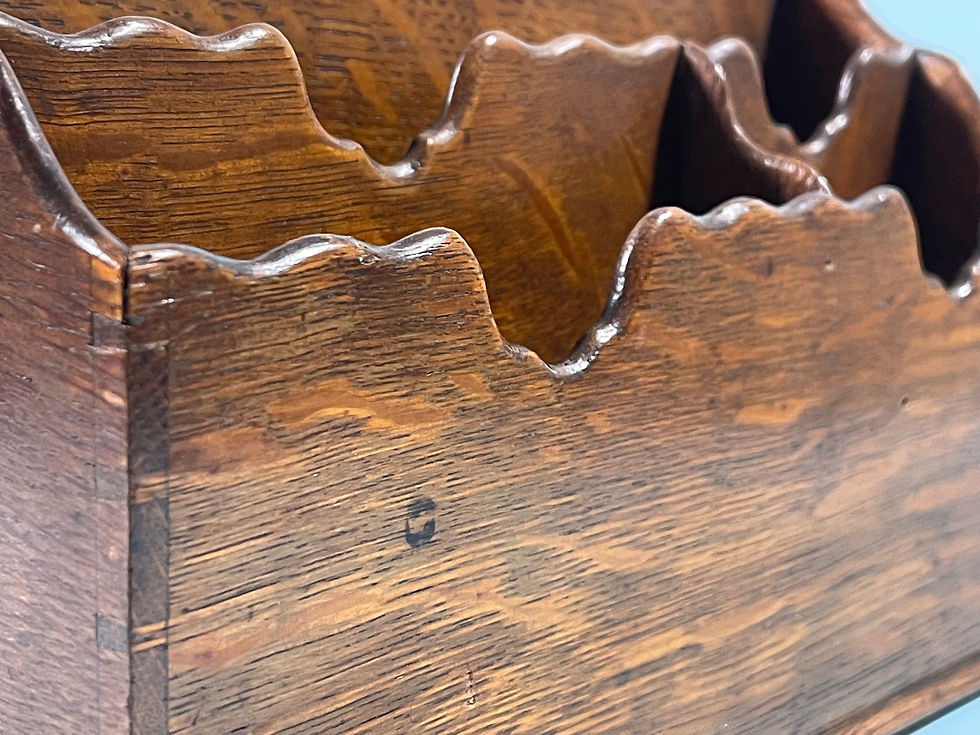 Thumbnail: Antique Oak Stationery Holder