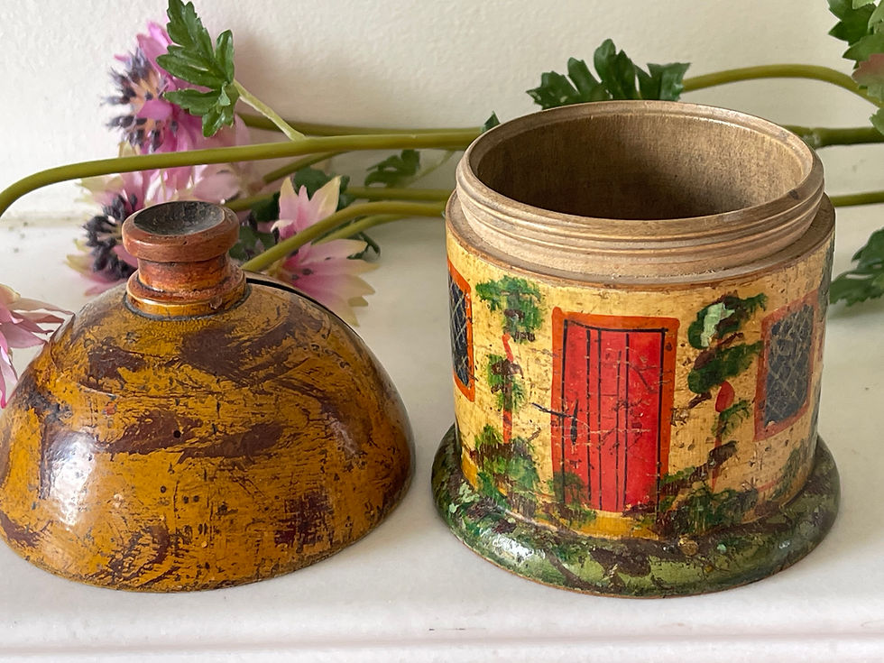 Thumbnail: antique painted cottage money box for sale opus antiques