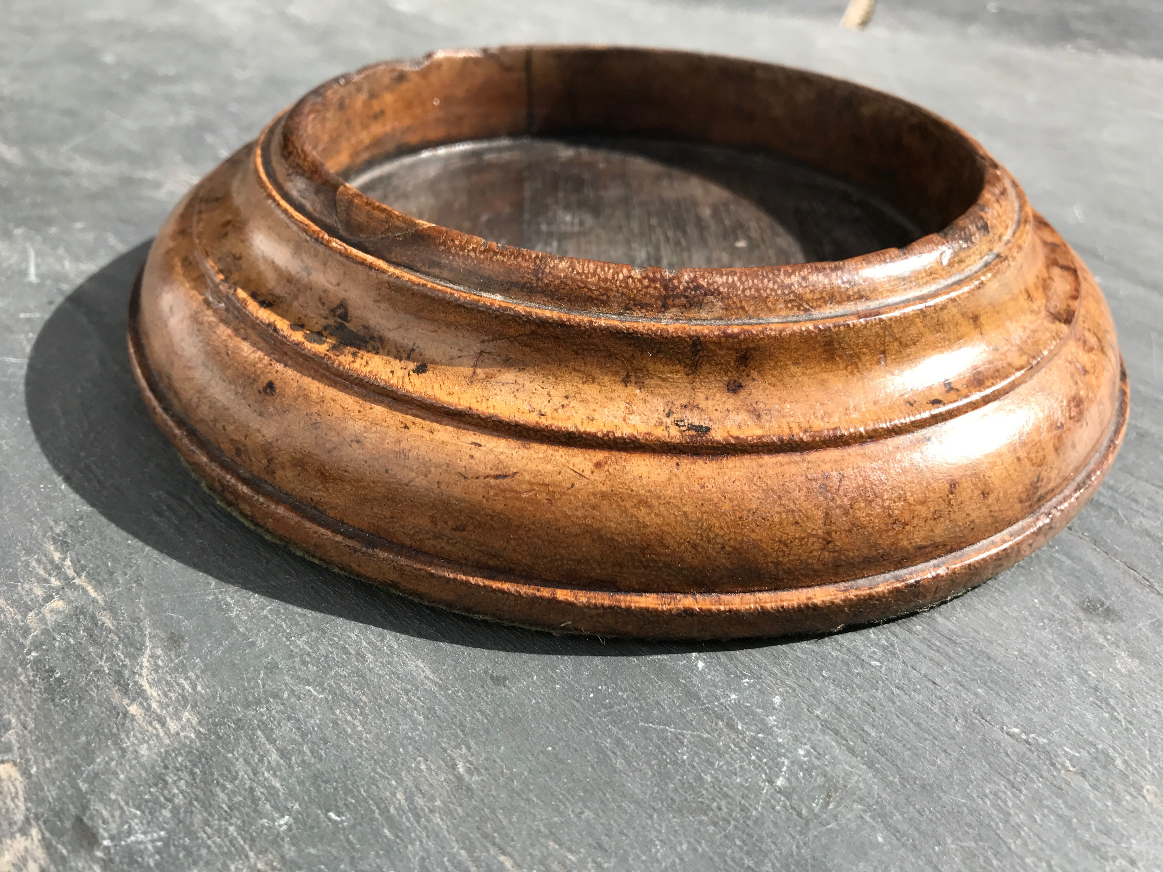 Antique Walnut Wine Coaster