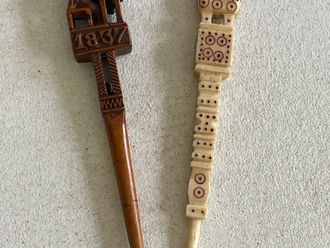 Two Exquisite Antique Sewing Stilettos: Tools of Precision and Beauty