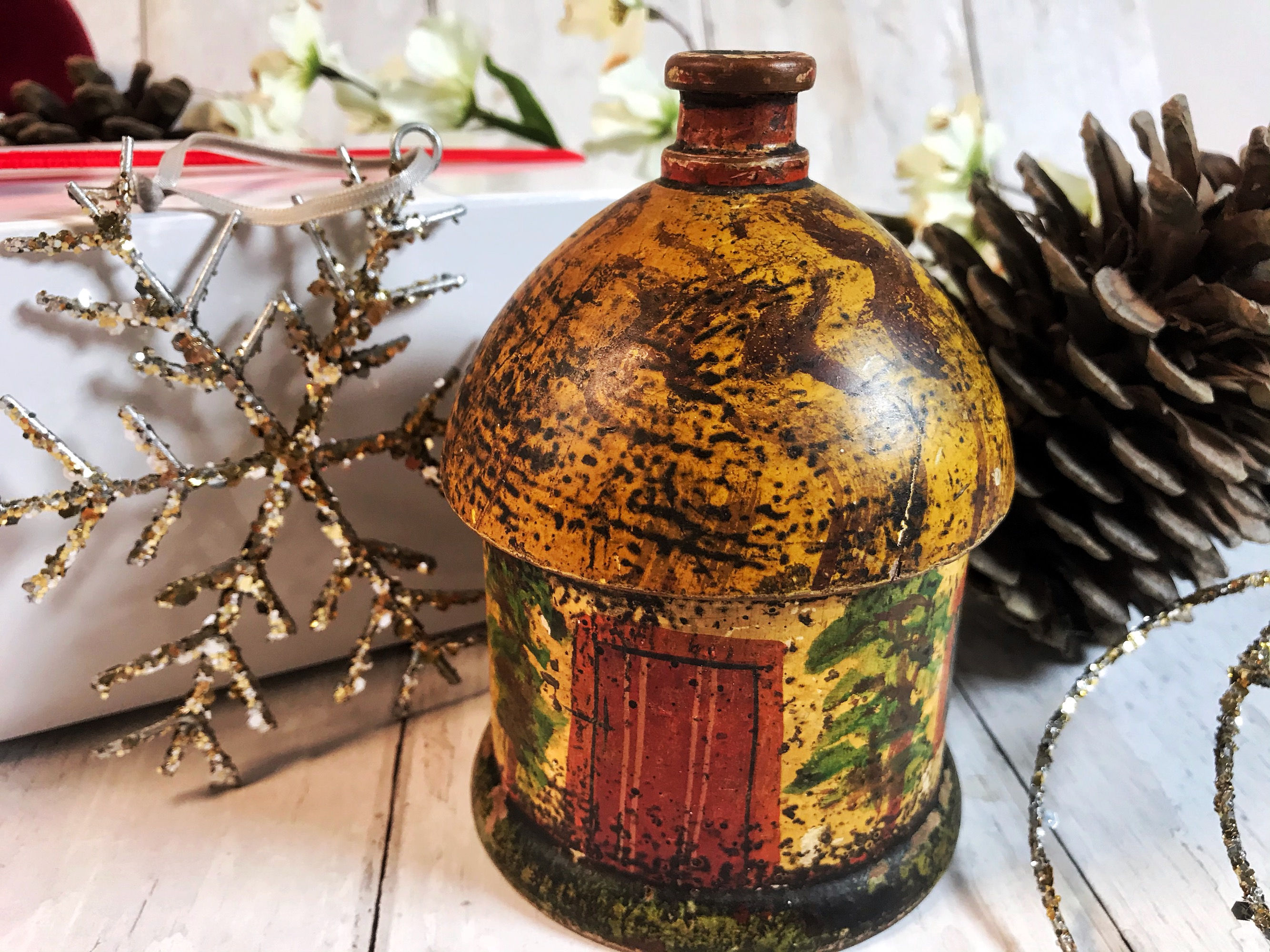 Antique Folk Art House Money Box