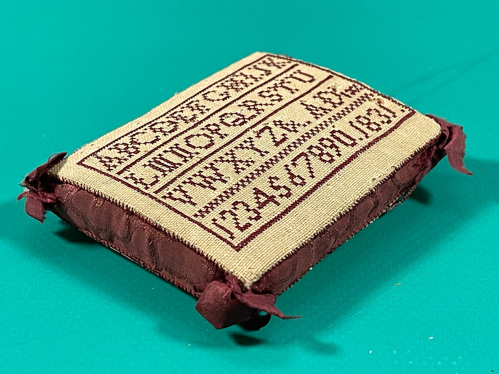 Thumbnail: Antique Mini Sampler Pin Cushion