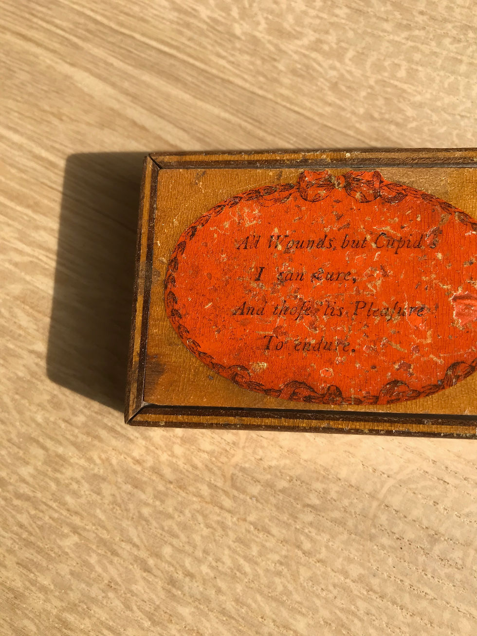 Thumbnail: Antique Box with Mirror - Motto to Lid