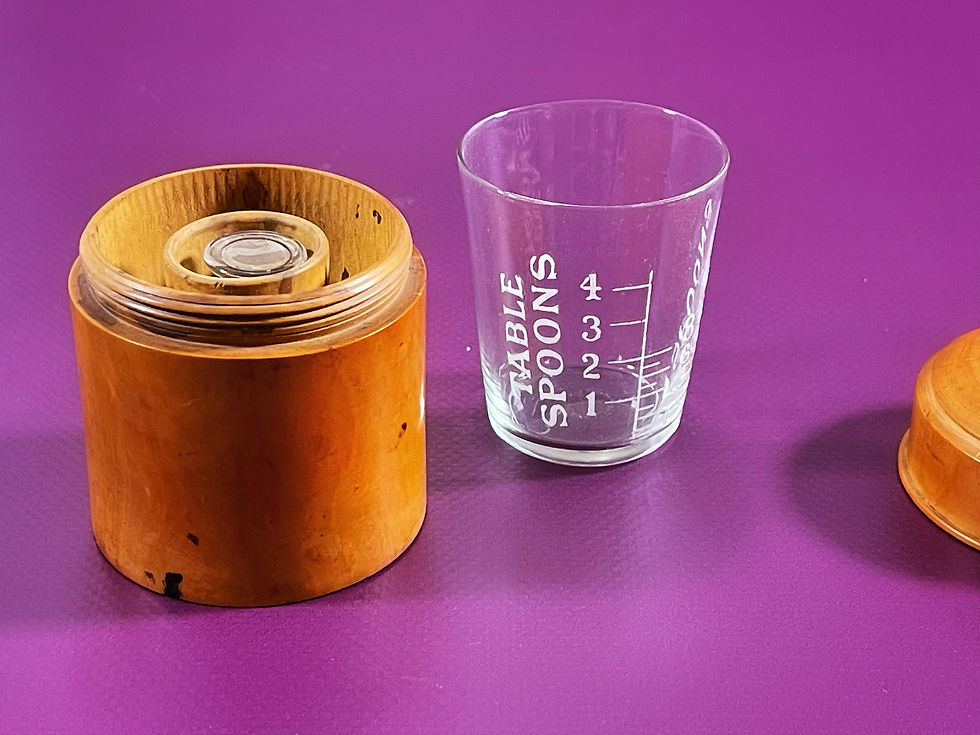 Thumbnail: Antique Boxwood case - Unusual having two glass measures