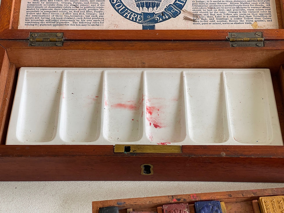 Thumbnail: Antique Treen Paint Box - Newman London