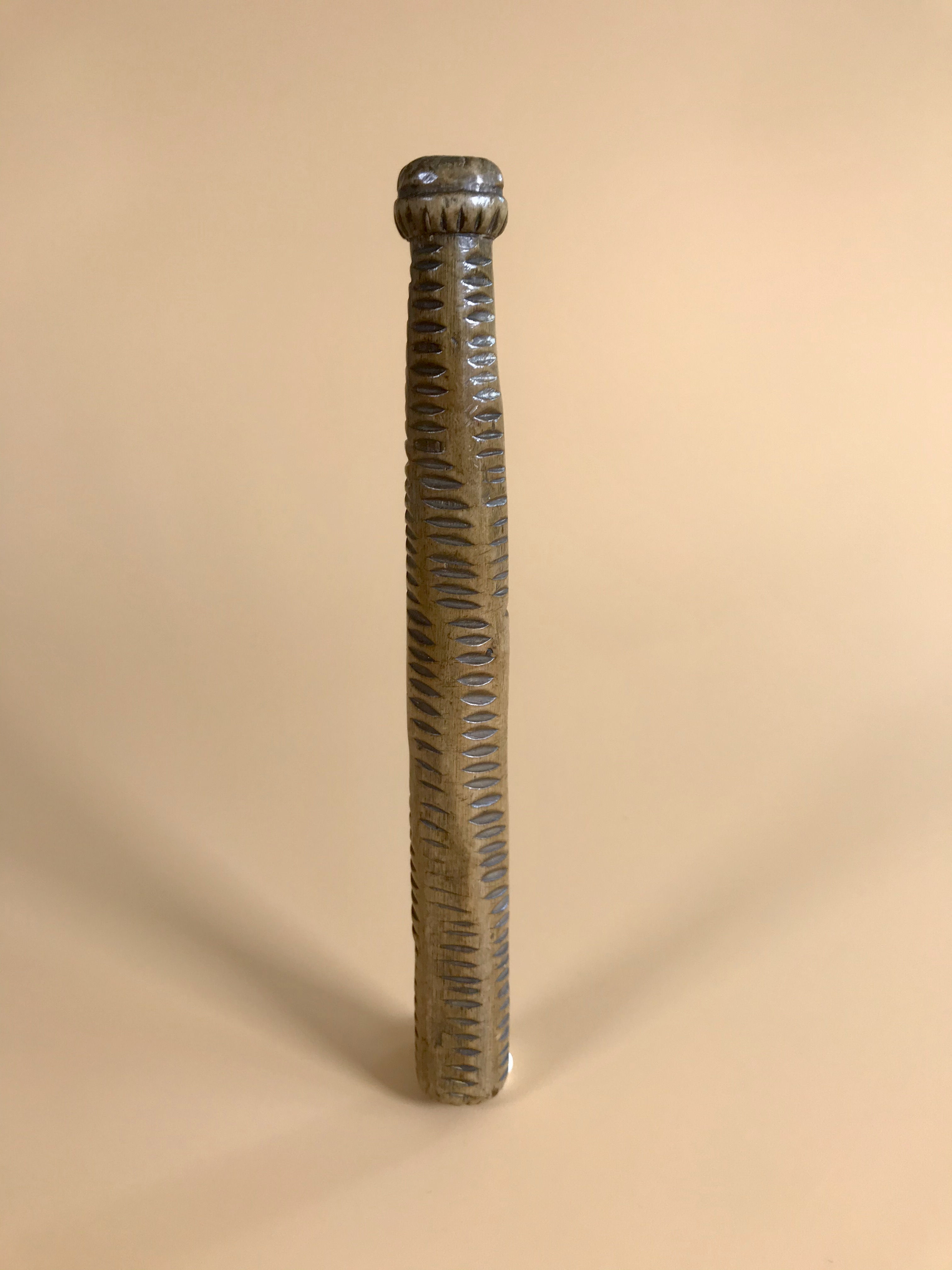 Antique Treen Knitting Stick - great Folk Art piece