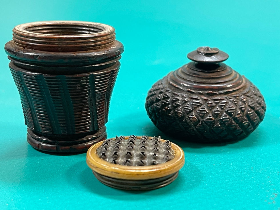 Thumbnail: antique treen nutmeg grater for sale opus antiques uk