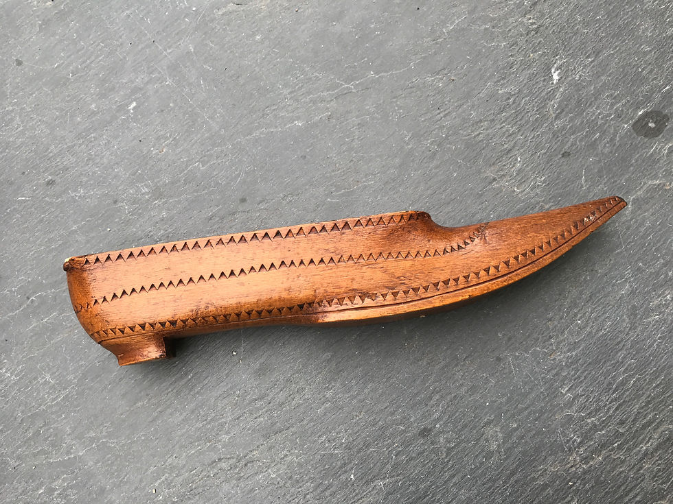 Thumbnail: Antique Treen Shoe - Large Size