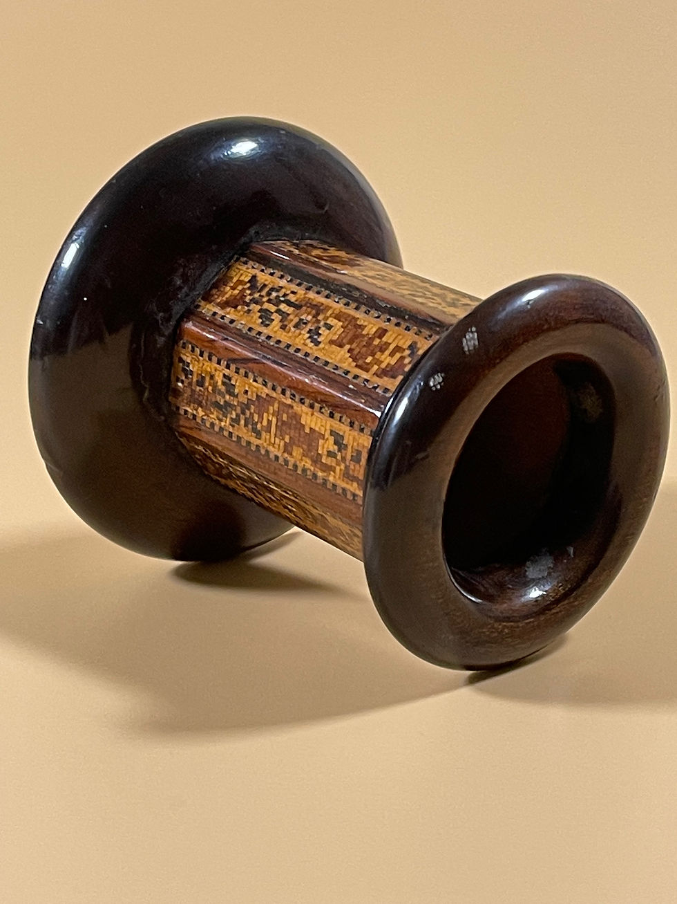 Thumbnail: Antique Tunbridge Ware Spill Vase - octagonal