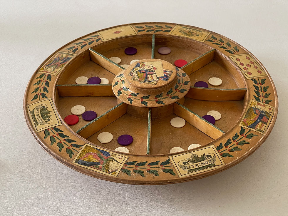 antique treen Pope Joan game for sale opus antiques uk