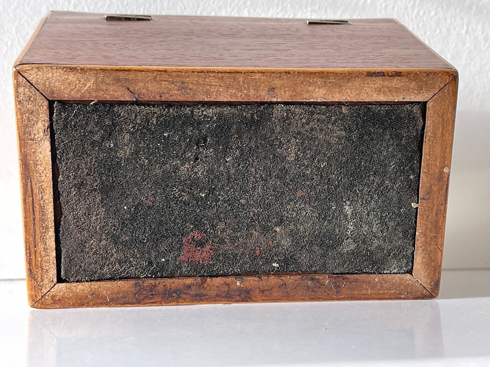 Thumbnail: antique treen mini tea caddy for sale opus antiques uk