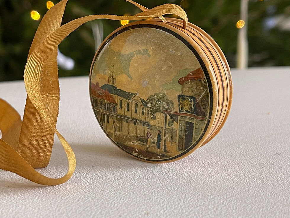 Thumbnail: Antique Tunbridge Ware Tape Measure & Pin Cushion