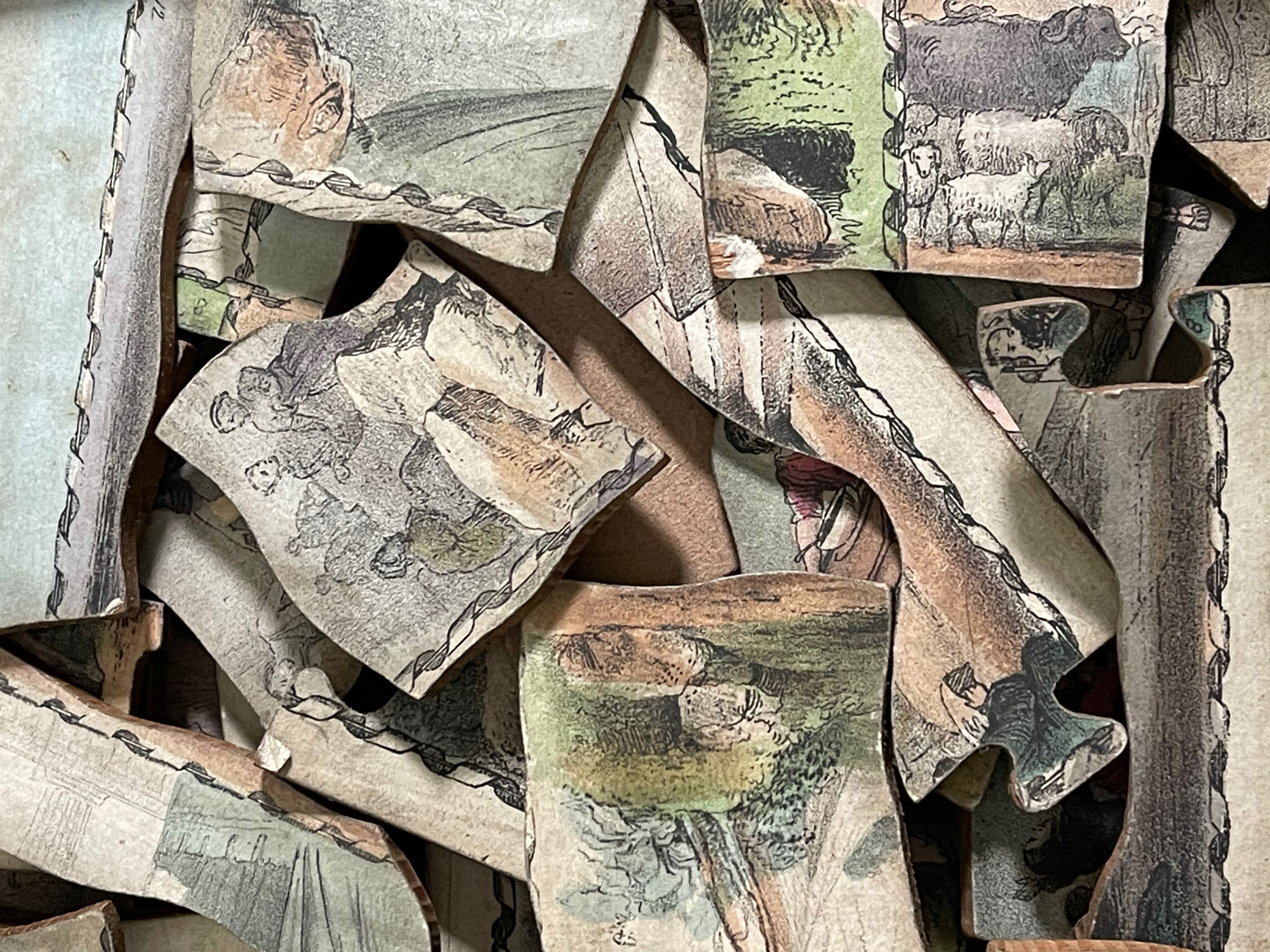 Antique Dissected Puzzle -Early Bible History- complete