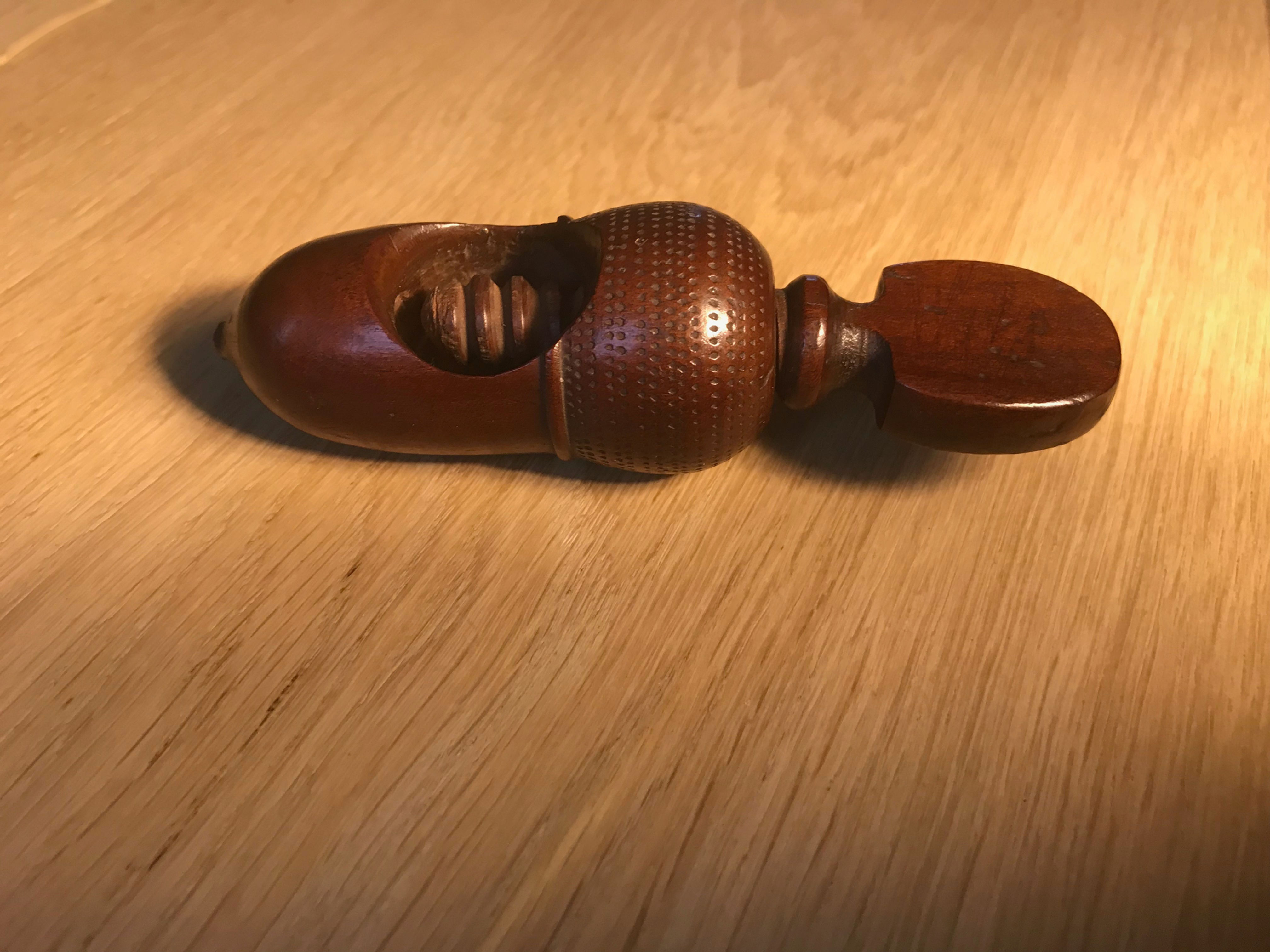 Antique Treen Nutcracker - Acorn