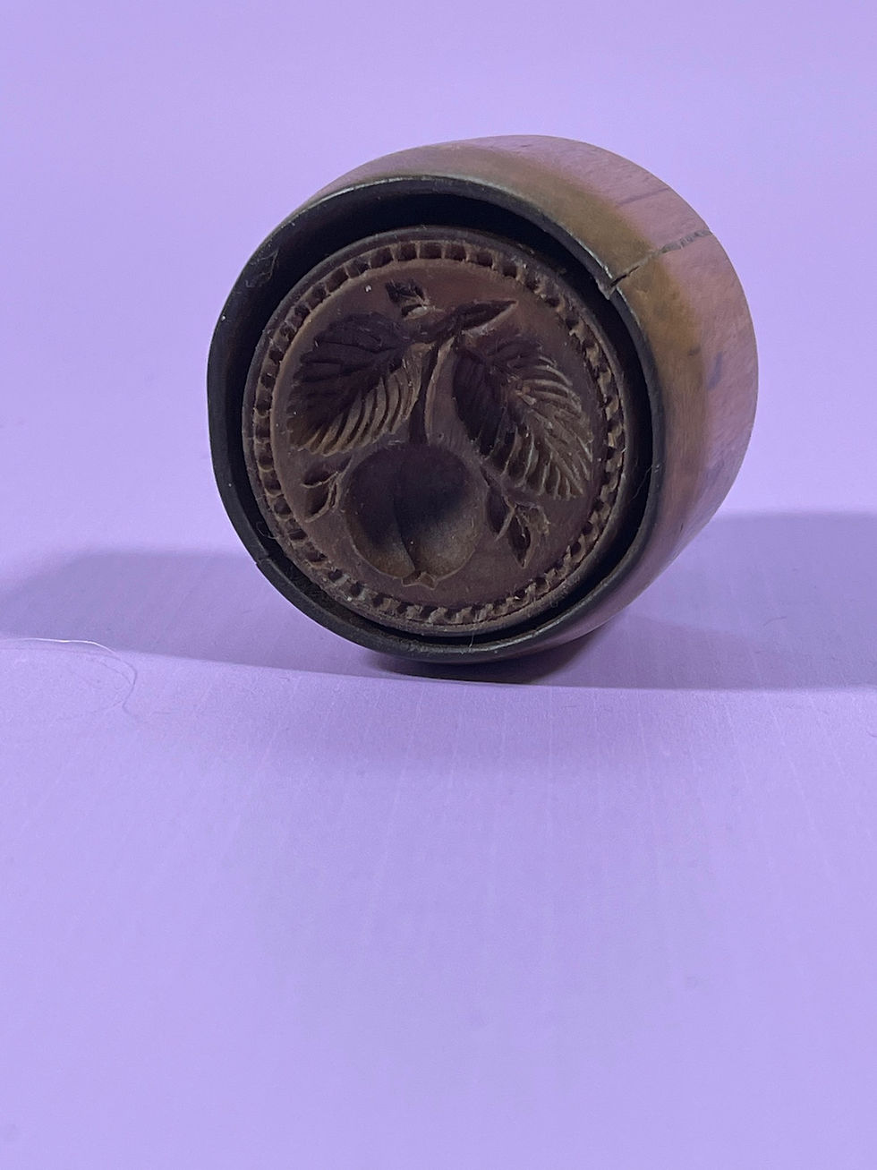 Thumbnail: antique treen butter stamp for sale opus antiques uk