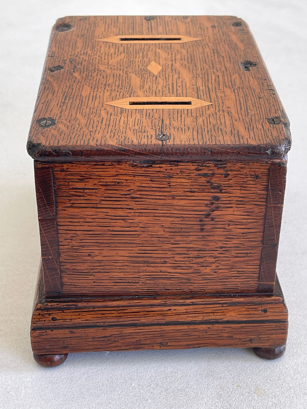 Thumbnail: antique treen oak money box for sale opus antiques uk