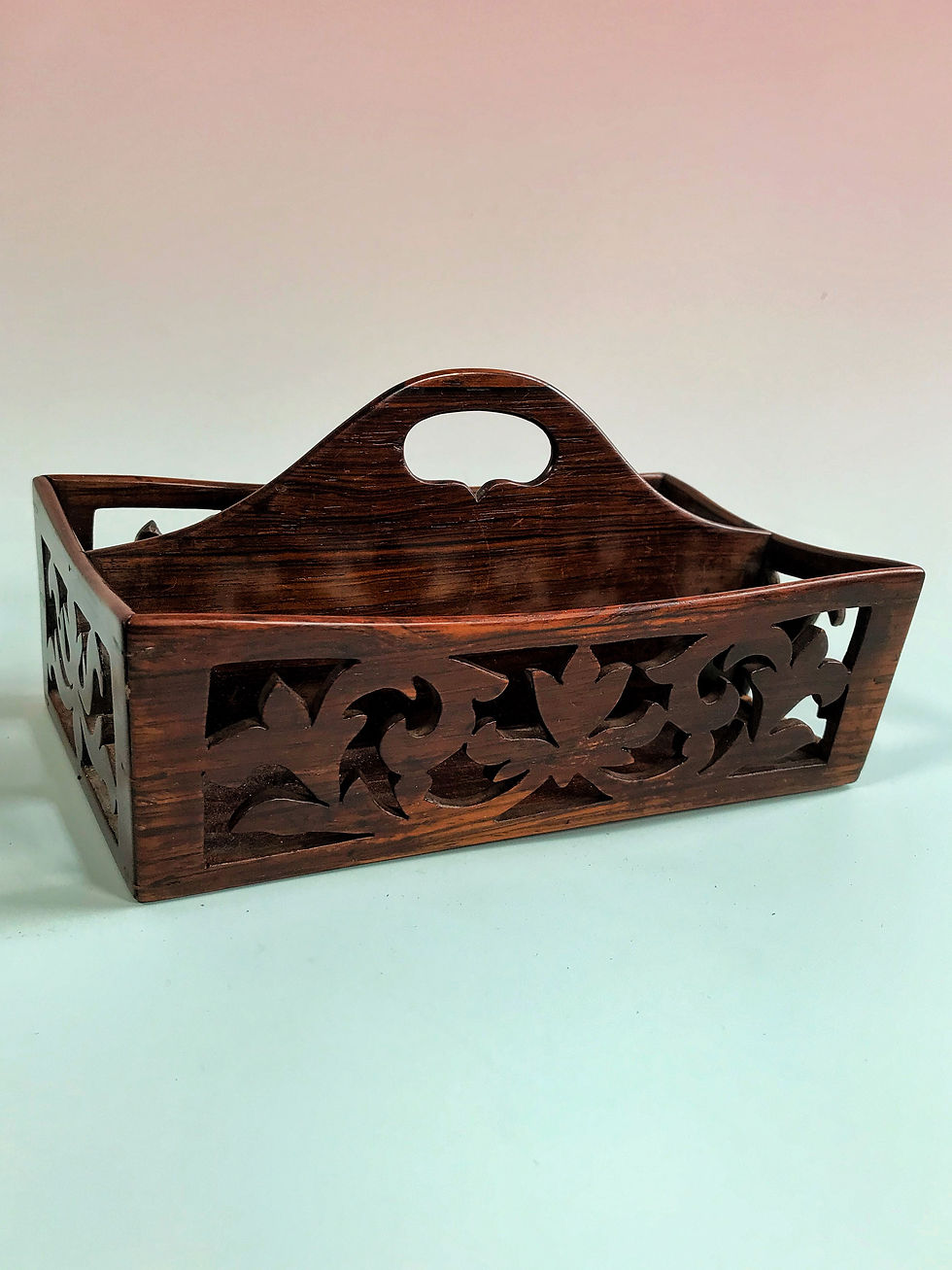 Thumbnail: Antique Rosewood Desk Tidy/ Stationery Holder