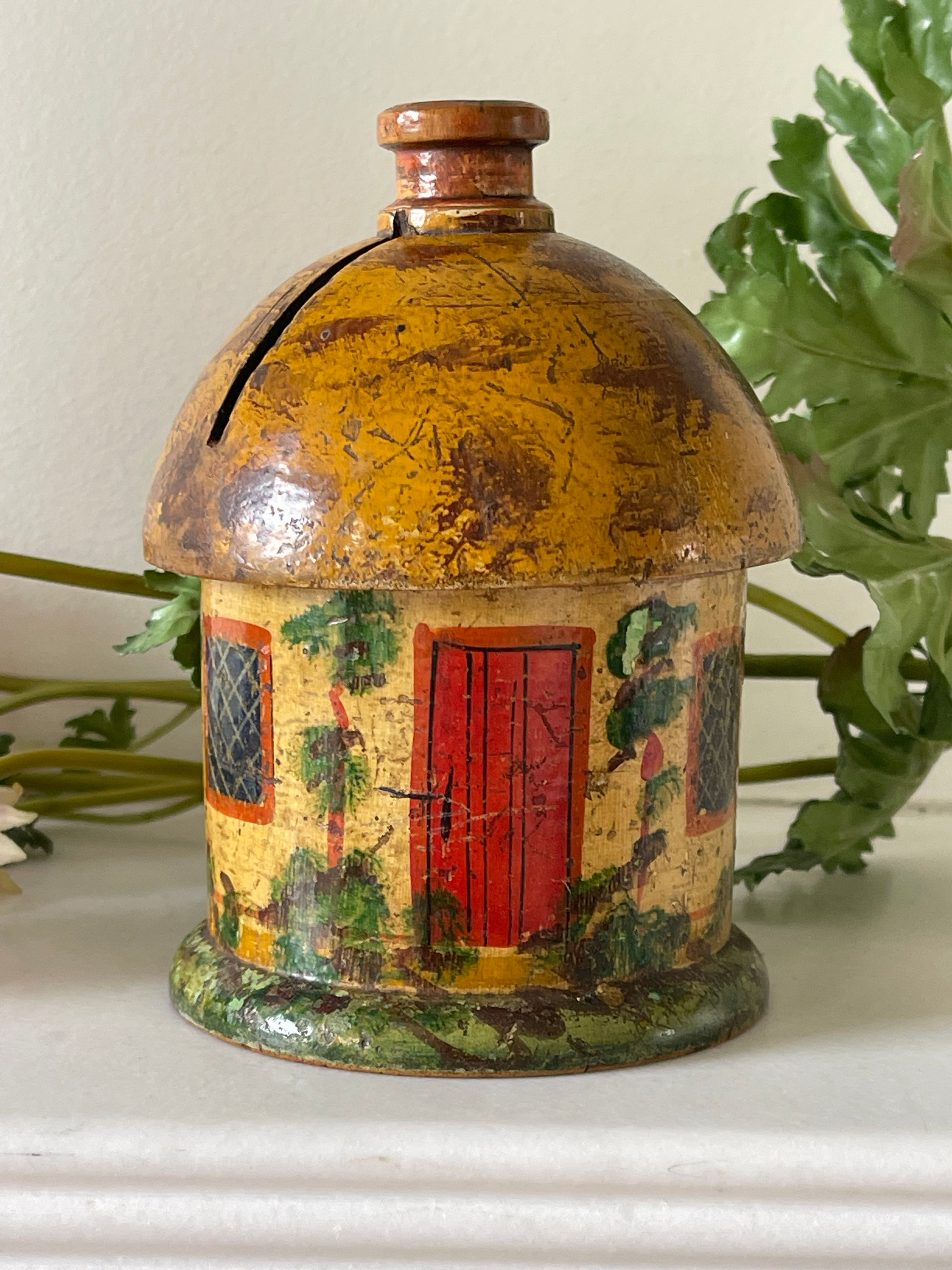 antique painted cottage money box for sale opus antiques