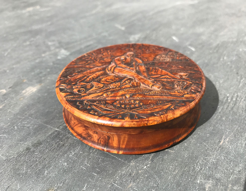 Thumbnail: Antique Pressed Wood Snuff Box