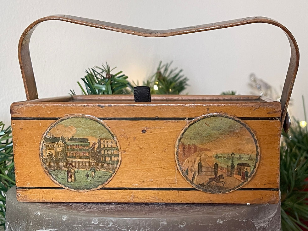 antique pannier Tunbridge Ware pannier basket for sale opus antiques uk