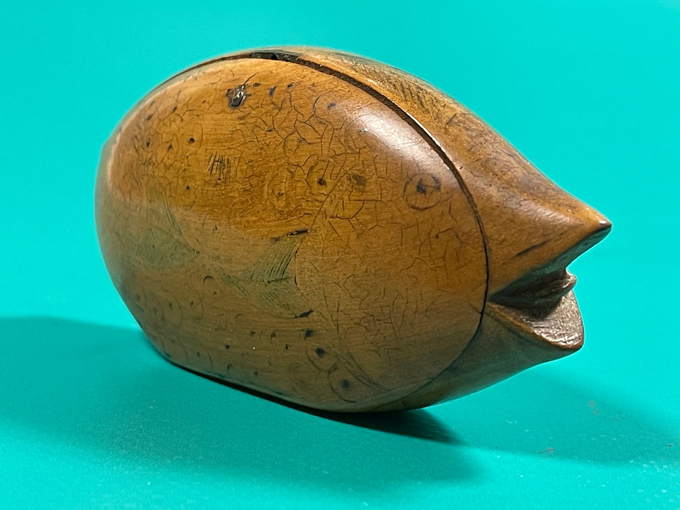 antique treen fish shaped snuff box for sale opus antiques.