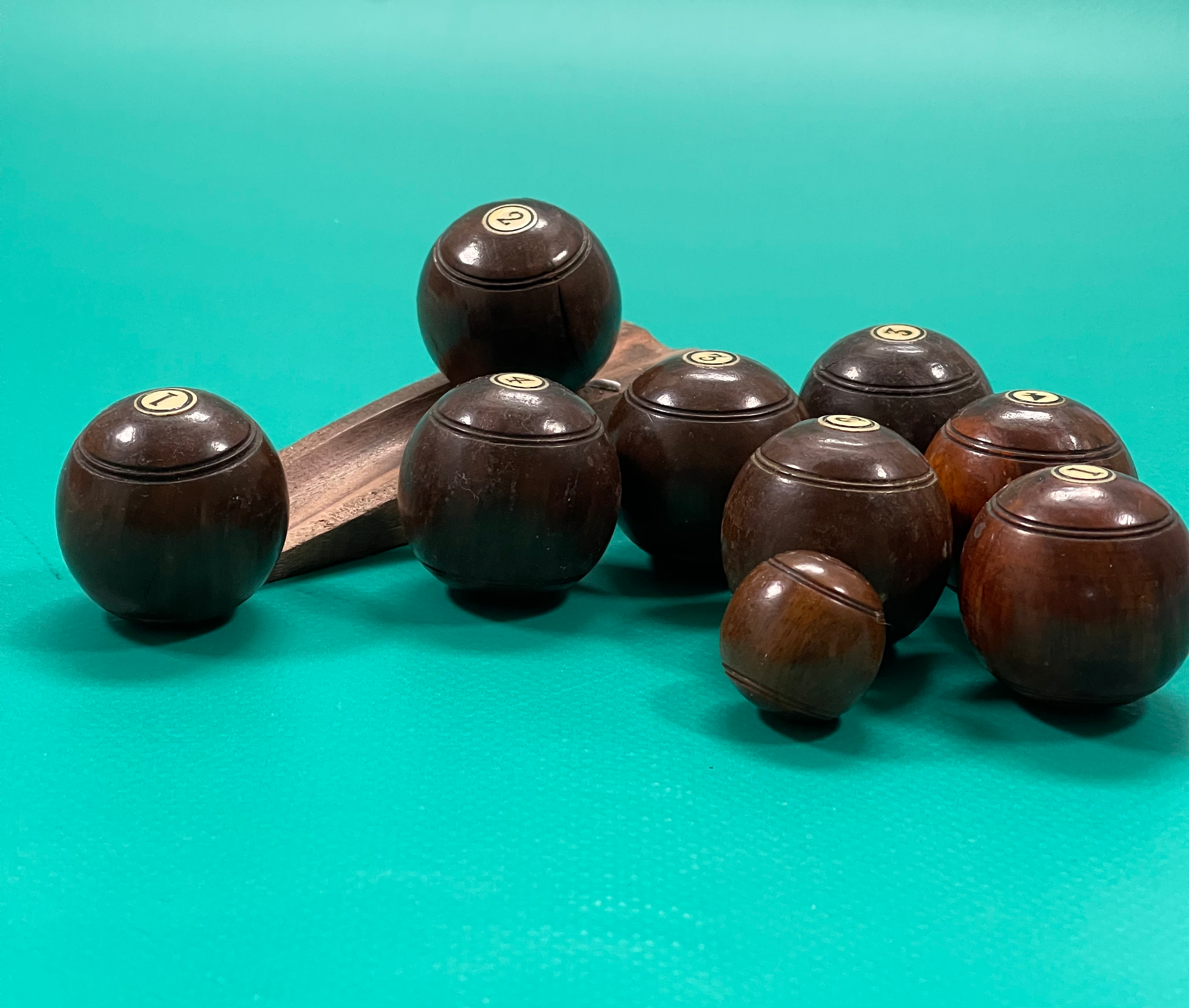 antique treen mini lignum vitae carpet bowls for sale opus antiques