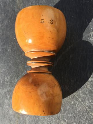 Thumbnail: Antique Treen Boxwood Apothecary Double Measurers