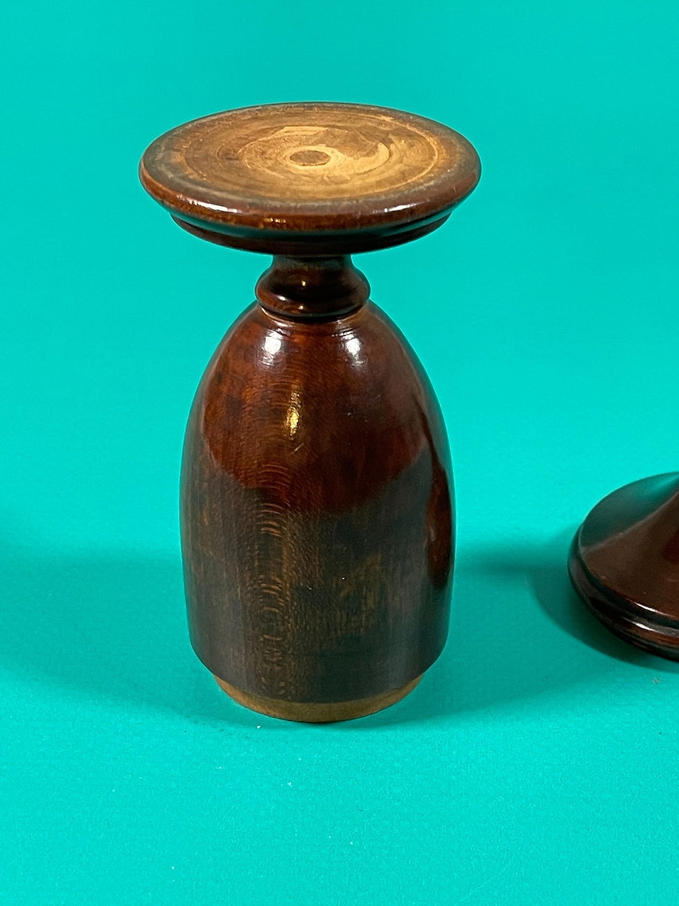 Thumbnail: Antique Fruitwood Lidded  Spice Pot