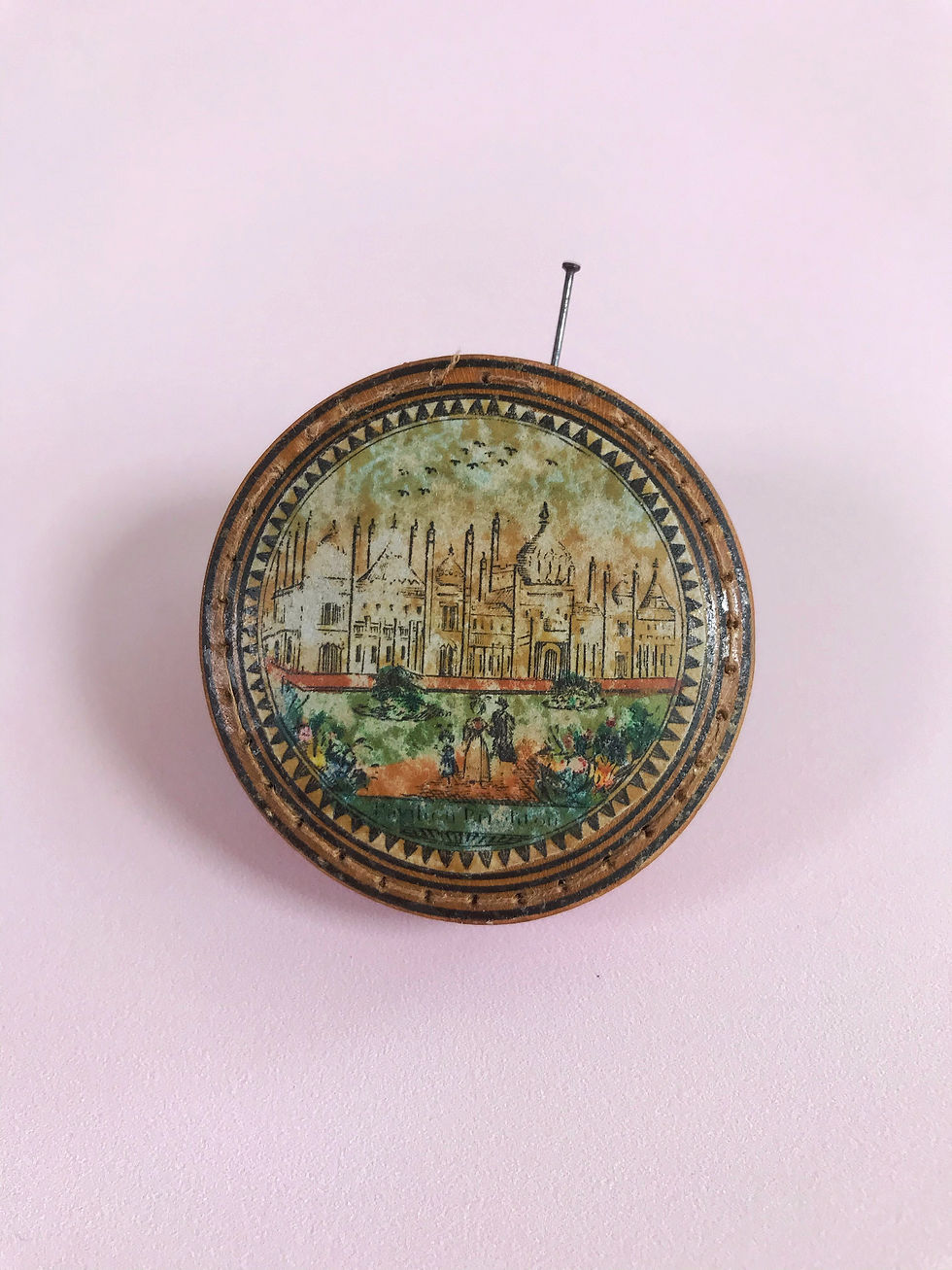 Thumbnail: Antique Tunbridge Ware Pin Cushion Wheel