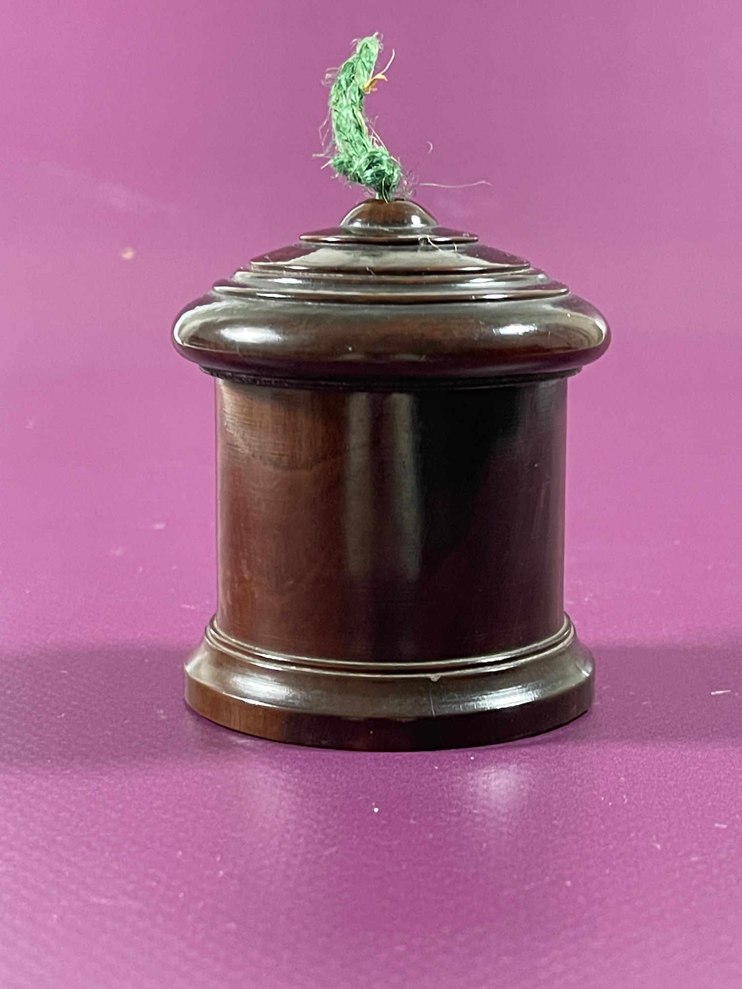 Antique Lignum Vitae  Small String Box -for twine