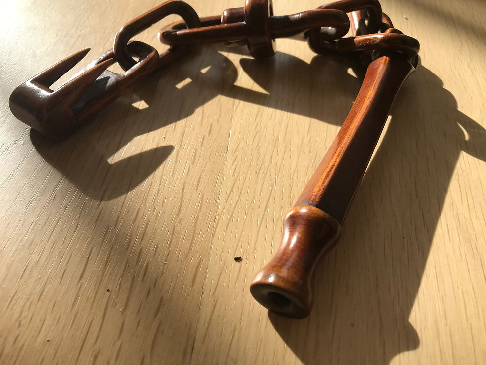 Thumbnail: Antique Treen Knitting Sheath - with chain