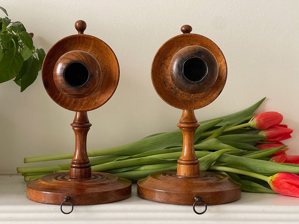 antique treen fruitwood candlesticks for sale opus antiques