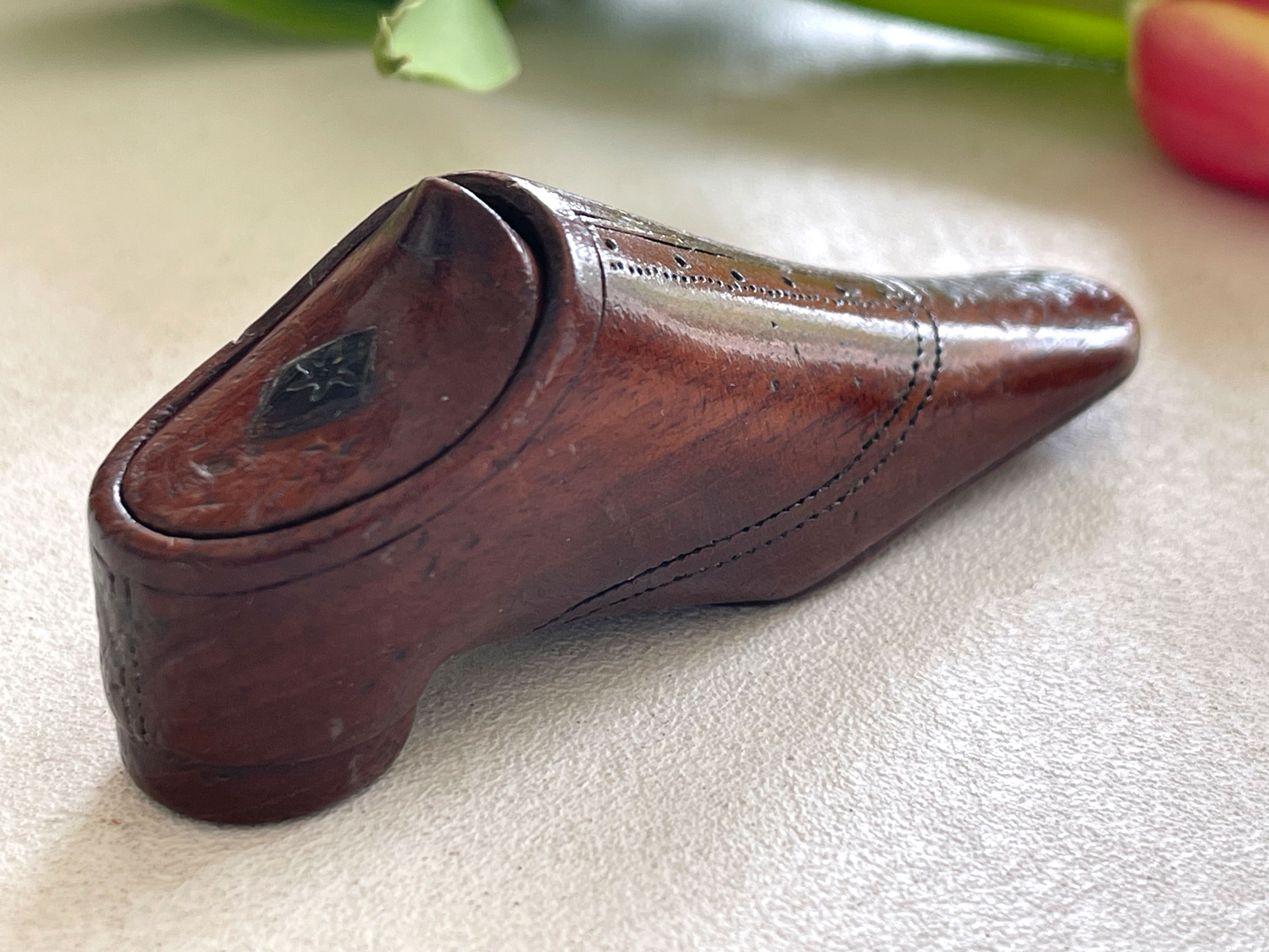 antique treen snuff shoe for sale opus antiques