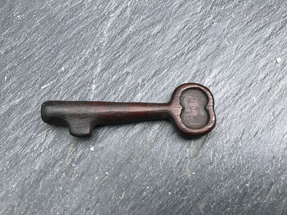 Antique Treen Pipe Tamper - in the form of a key