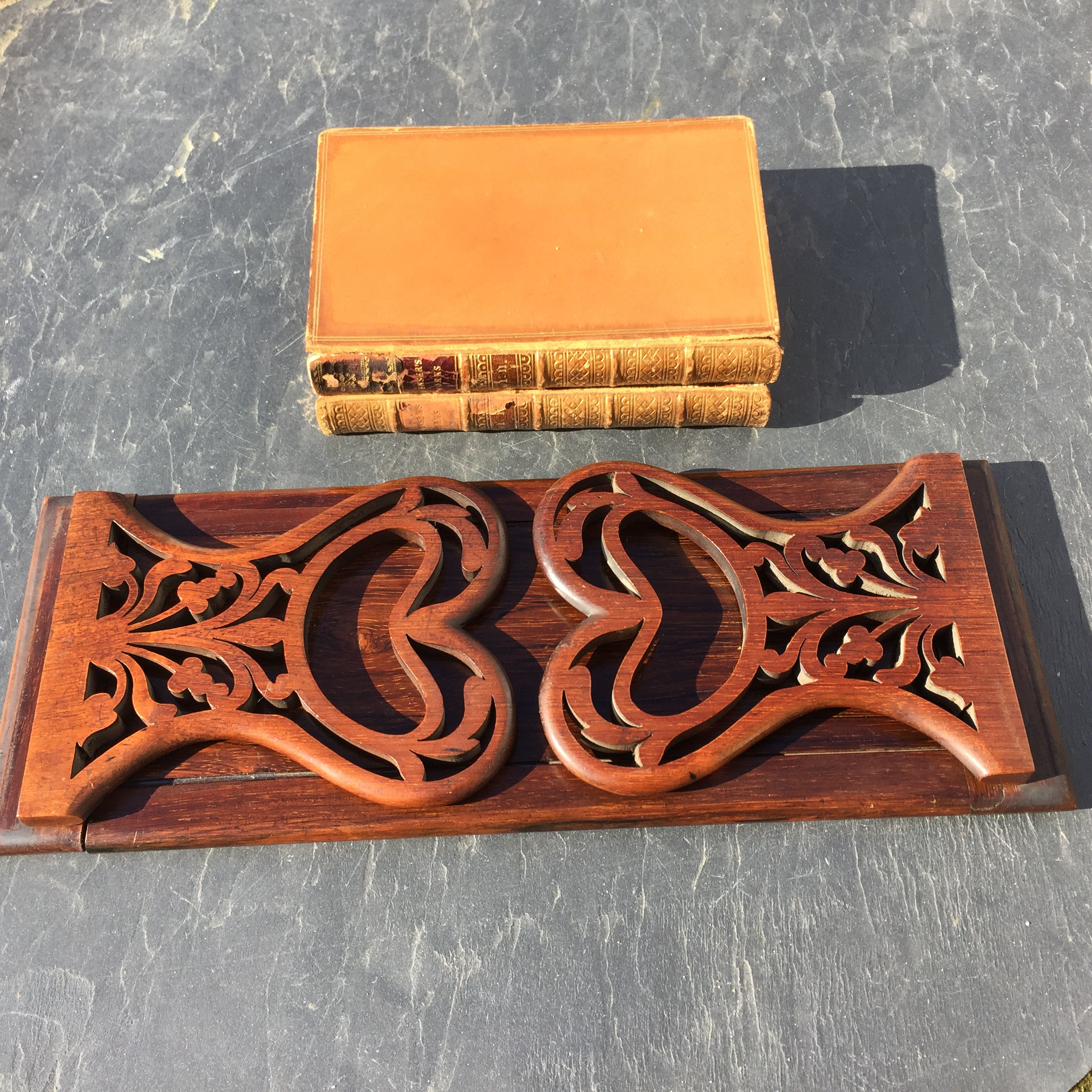 Antique Rosewood Book Slide