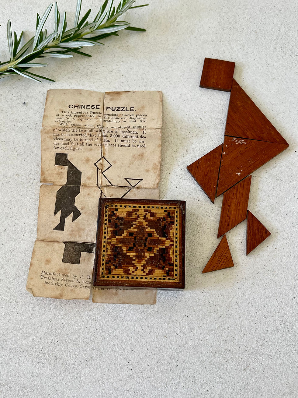 Thumbnail: antique Treen tunbridge ware tangram for sale opus antiques