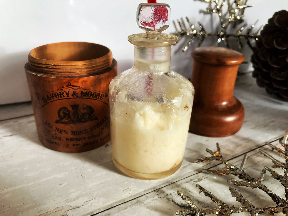 Thumbnail: Antque Boxwood Bottlecase & Bottle - unusual advertising
