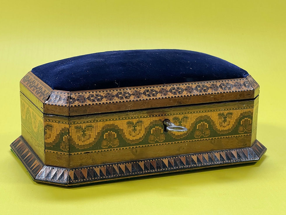 Thumbnail: antique tunbridge ware sewing box for sale opus antiques uk