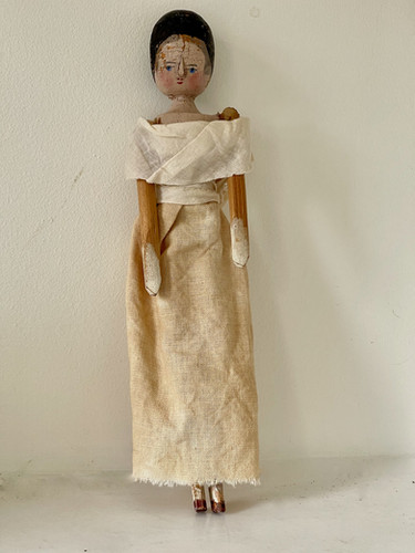 ペグドール　アンティーク　ドイツ　おすわり　Grodnertal ペグドール アンティーク ドイツ おすわり Grodnertal Antique Wooden